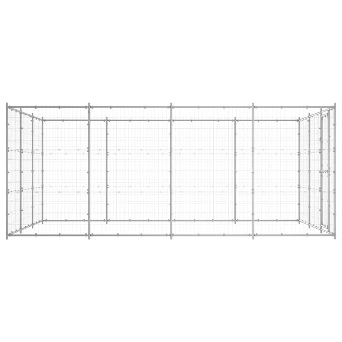 Cuccia da esterno gabbia recinto per animali box per cani da esterno in acciaio zincato 14,52 m² 02_0000408