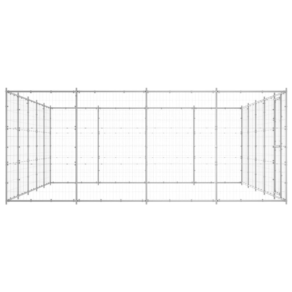 Cuccia da esterno gabbia recinto per animali box per cani da esterno in acciaio zincato 24,2 m² 02_0000416