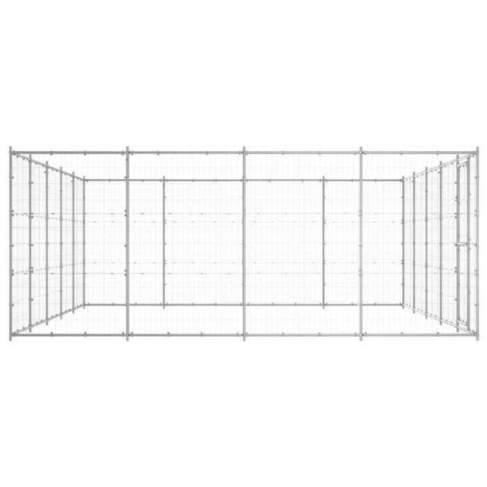 Cuccia da esterno gabbia recinto per animali box per cani da esterno in acciaio zincato 24,2 m² 02_0000416