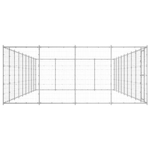 Cuccia da esterno gabbia recinto per animali box esterno per cani in acciaio zincato 43,56 m² 02_0000423