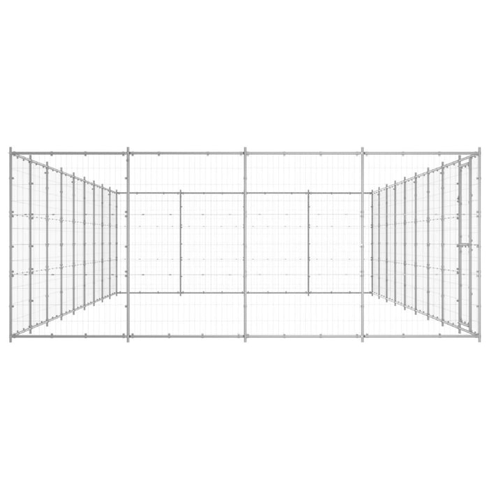 Cuccia da esterno gabbia recinto per animali box esterno per cani in acciaio zincato 43,56 m² 02_0000423