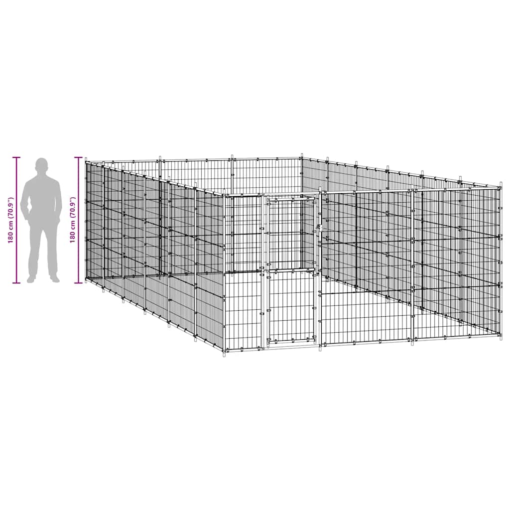 Gabbia per Cani da Esterno in Acciaio 21,78 m² 3082323