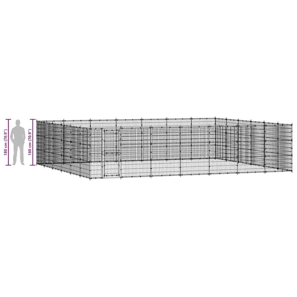 Gabbia per Cani da Esterno in Acciaio 50,82 m² 3082325