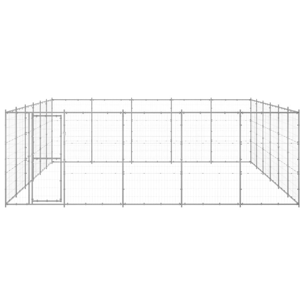 Cuccia da esterno gabbia recinto per animali box per cani da esterno in acciaio zincato 36,3 m² 02_0000421