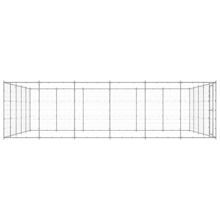 Cuccia da esterno gabbia recinto per animali box per cani da esterno in acciaio zincato 36,3 m² 02_0000421