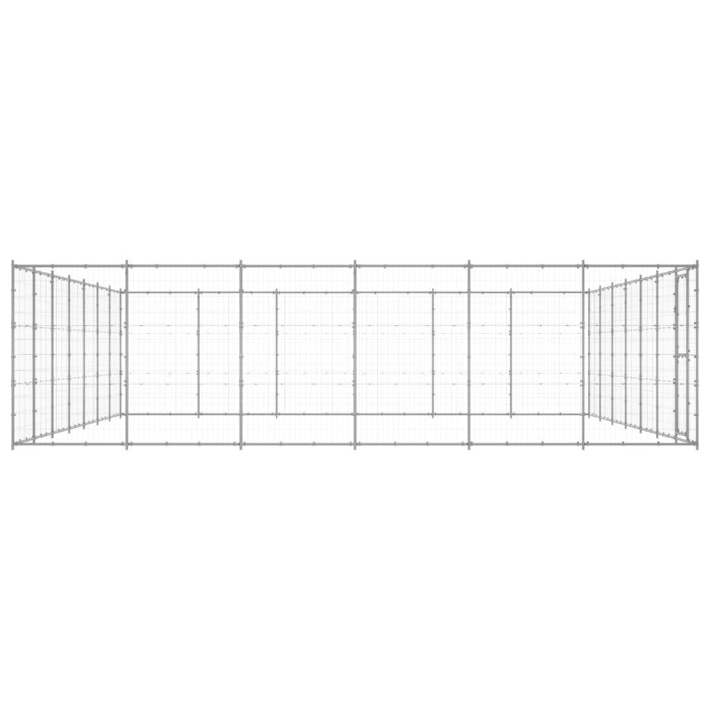 Cuccia da esterno gabbia recinto per animali box esterno per cani in acciaio zincato 50,82 m² 02_0000424