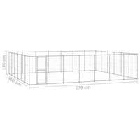 Cuccia da esterno gabbia recinto per animali box esterno per cani in acciaio zincato 50,82 m² 02_0000424