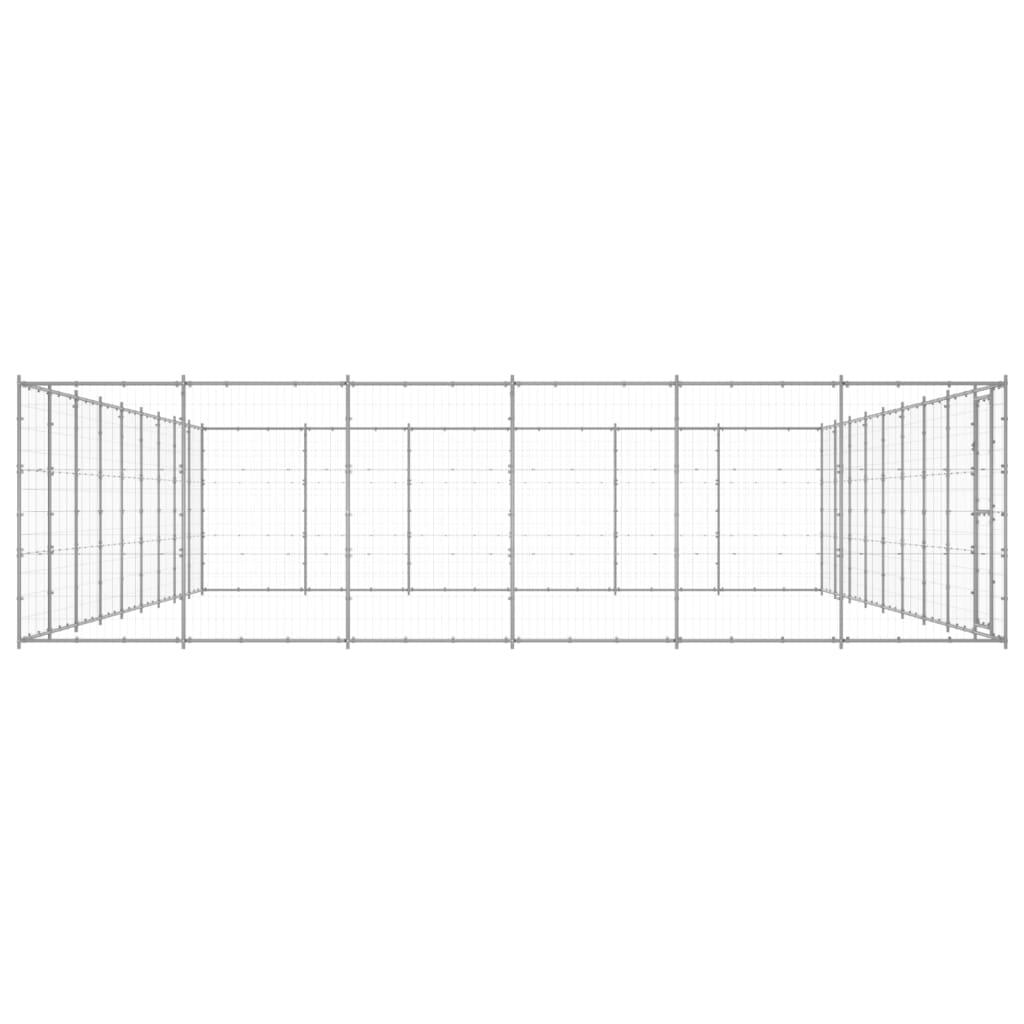 Cuccia da esterno gabbia recinto per animali box esterno per cani in acciaio zincato 65,34 m² 02_0000426