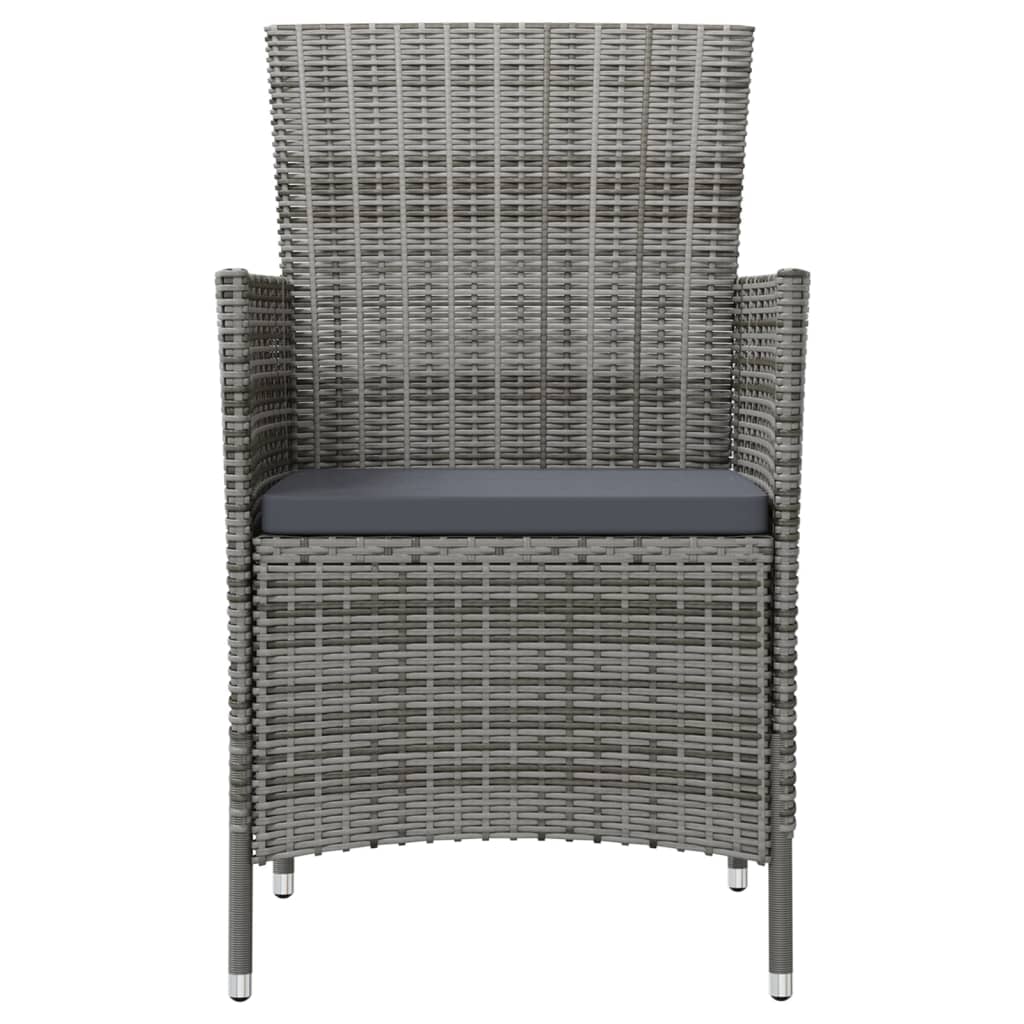 Sedie da Giardino 2 pz con Cuscini in Polyrattan Grigio 316682