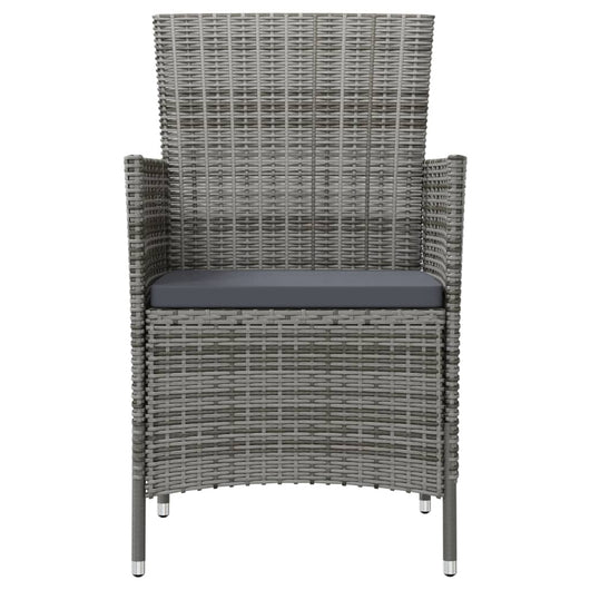 Sedie da Giardino 2 pz con Cuscini in Polyrattan Grigio 316682