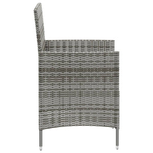 Sedie da Giardino 2 pz con Cuscini in Polyrattan Grigio  cod mxl 23202