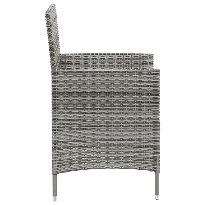 Sedie da Giardino 2 pz con Cuscini in Polyrattan Grigio  cod mxl 23202