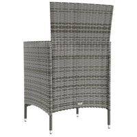 Sedie da Giardino 2 pz con Cuscini in Polyrattan Grigio  cod mxl 23202