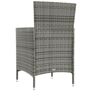 Sedie da Giardino 2 pz con Cuscini in Polyrattan Grigio  cod mxl 23202