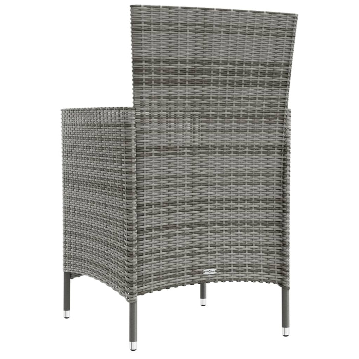 Sedie da Giardino 2 pz con Cuscini in Polyrattan Grigio 316682