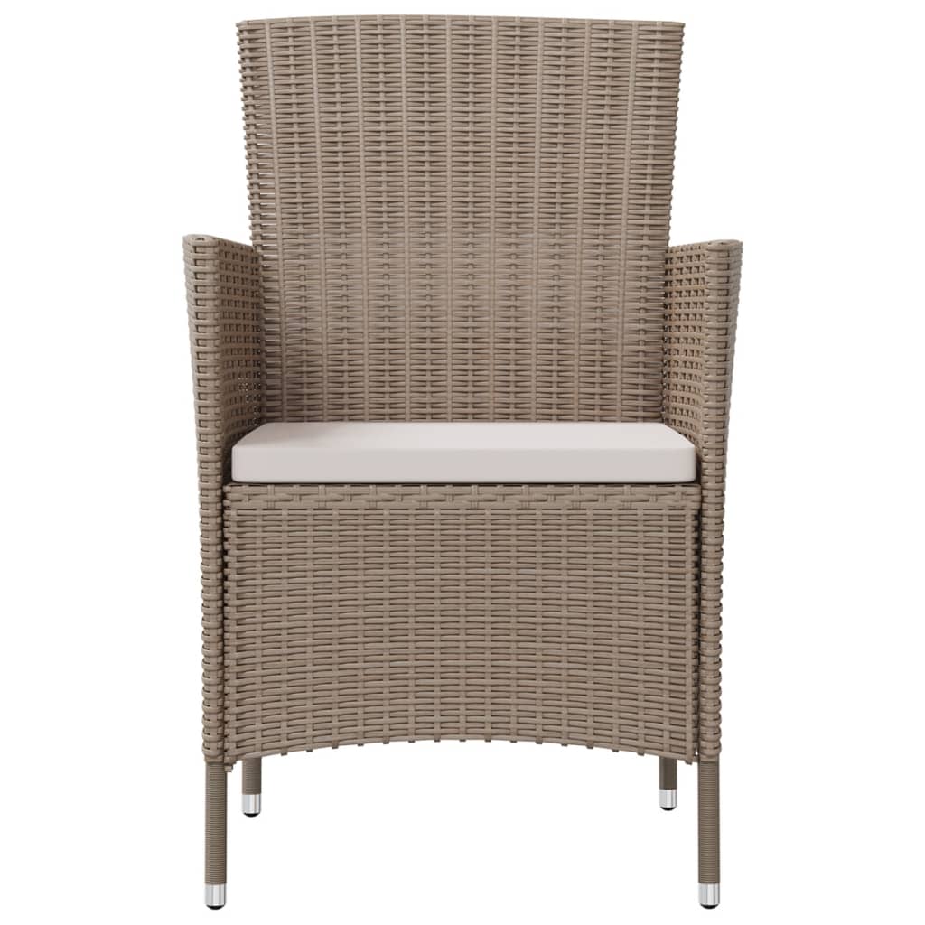 Sedie da Giardino con Cuscini 2 pz in Polyrattan Beige 316684