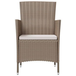 Sedie da Giardino con Cuscini 2 pz in Polyrattan Beige 316684