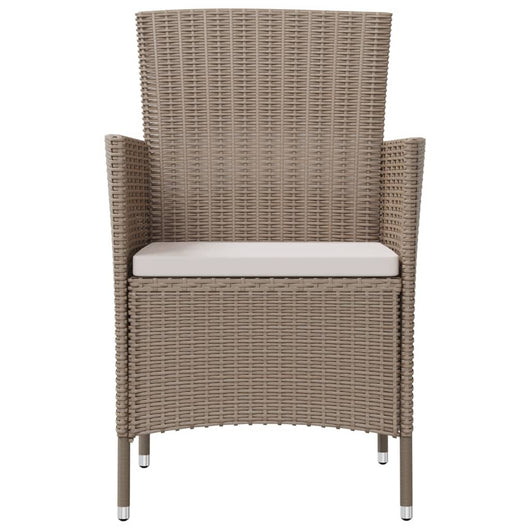 Sedie da Giardino con Cuscini 2 pz in Polyrattan Beige 316684