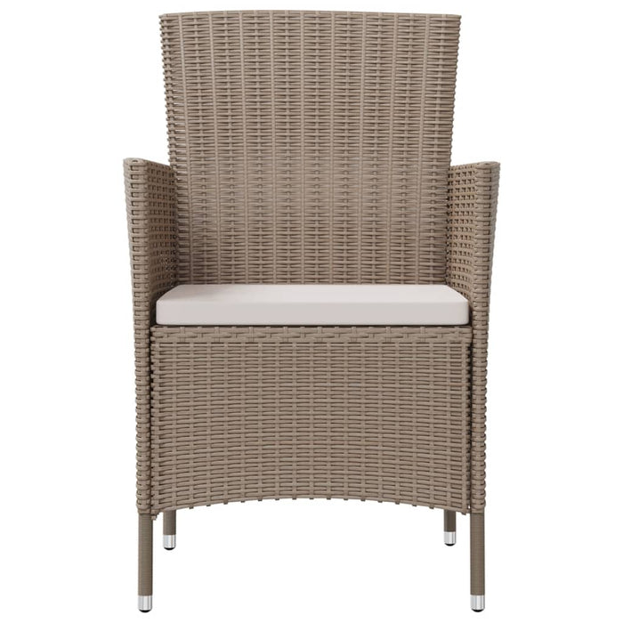 Sedie da Giardino con Cuscini 2 pz in Polyrattan Beige 316684