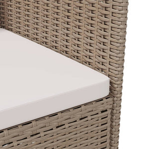Sedie da Giardino con Cuscini 2 pz in Polyrattan Beige 316684