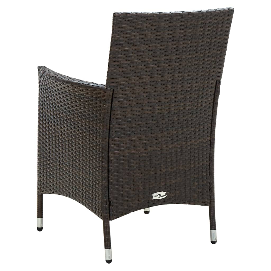 Sedie da Giardino 4 pz con Cuscini in Polyrattan Marrone cod mxl 23197
