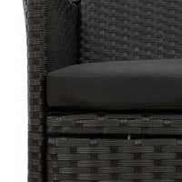 Sedie da Giardino con Cuscini 4 pz in Polyrattan Nere cod mxl 23203
