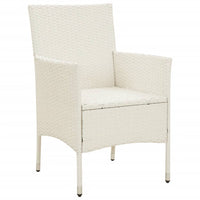 Sedie da Giardino con Cuscini 4 pz in Polyrattan Bianche 316691