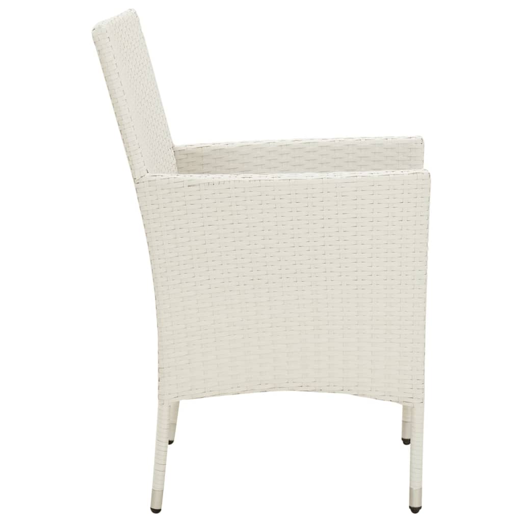 Sedie da Giardino con Cuscini 4 pz in Polyrattan Bianche 316691