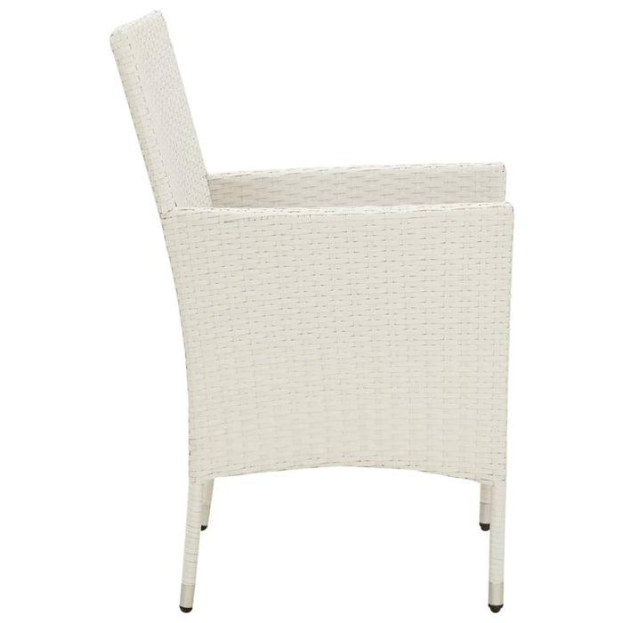 Sedie da Giardino con Cuscini 4 pz in Polyrattan Bianche 316691