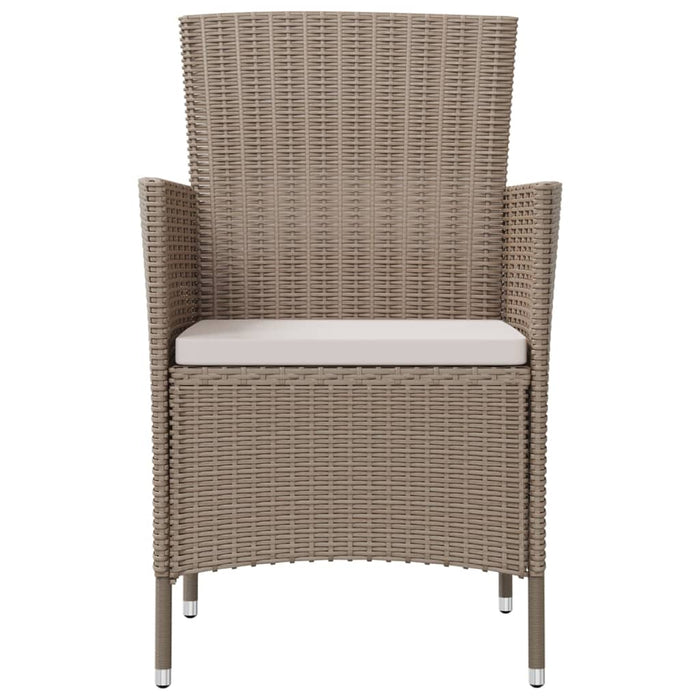 Sedie da Giardino con Cuscini 4 pz in Polyrattan Beige 316692