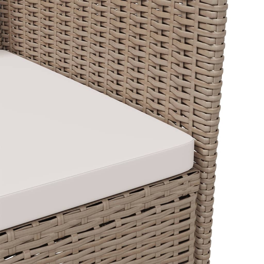 Sedie da Giardino con Cuscini 4 pz in Polyrattan Beige 316692