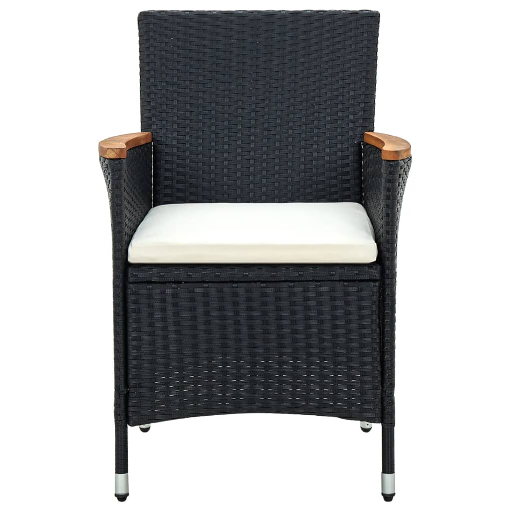 Sedie da Pranzo per Giardino 4 pz in Polyrattan Nero 316695