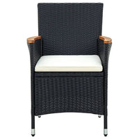 Sedie da Pranzo per Giardino 4 pz in Polyrattan Nero 316695