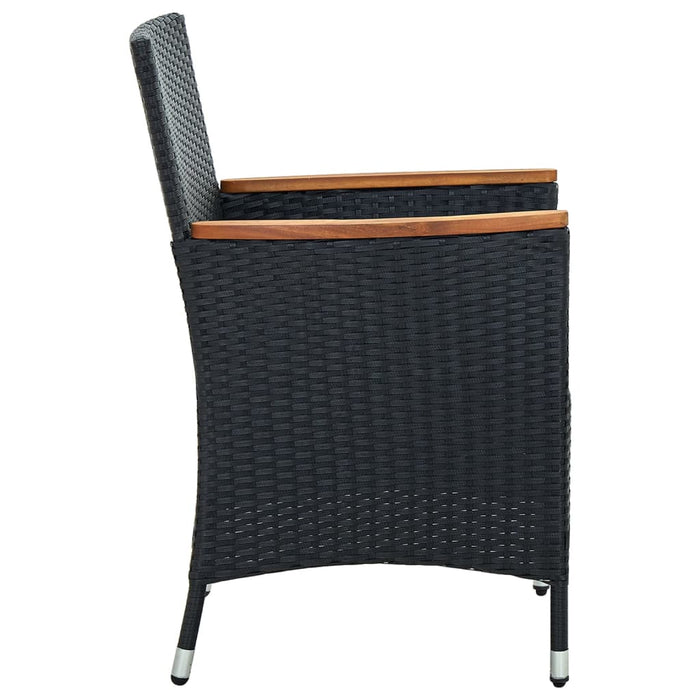 Sedie da Pranzo per Giardino 4 pz in Polyrattan Nero 316695