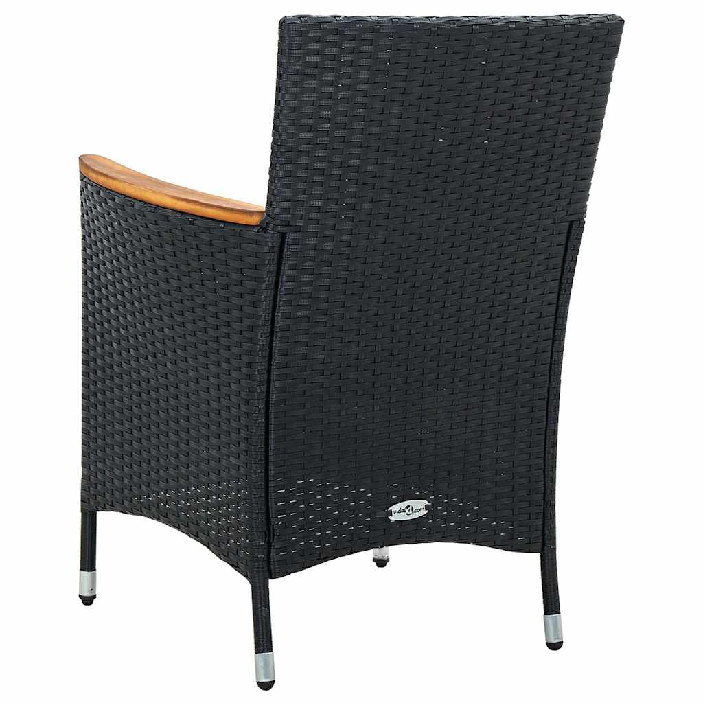 Sedie da Pranzo per Giardino 4 pz in Polyrattan Nero 316695