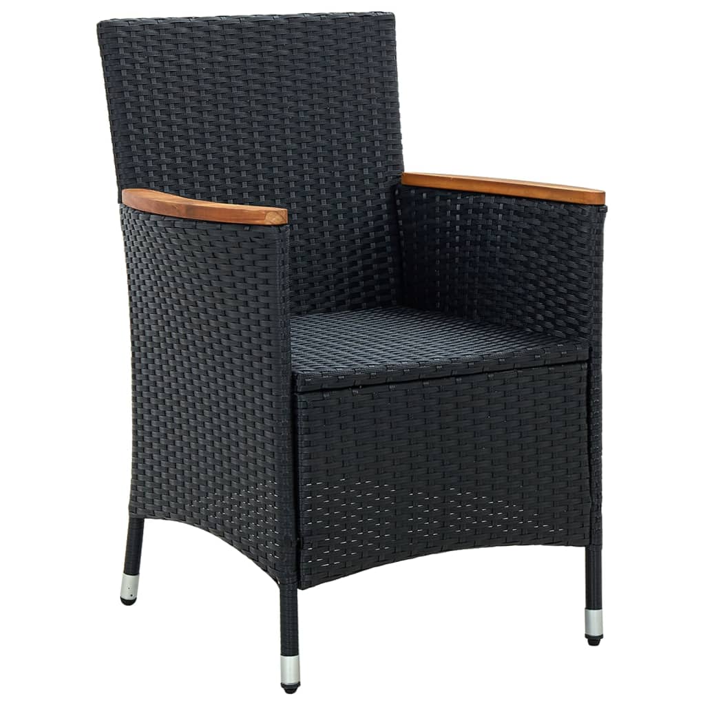 Sedie da Pranzo per Giardino 4 pz in Polyrattan Nero 316695