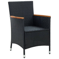 Sedie da Pranzo per Giardino 4 pz in Polyrattan Nero 316695