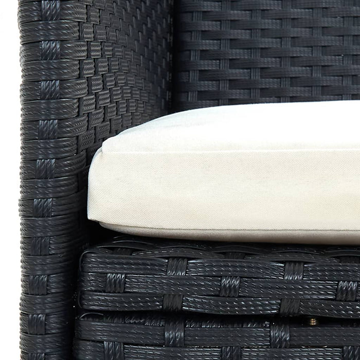 Sedie da Pranzo per Giardino 4 pz in Polyrattan Nero 316695