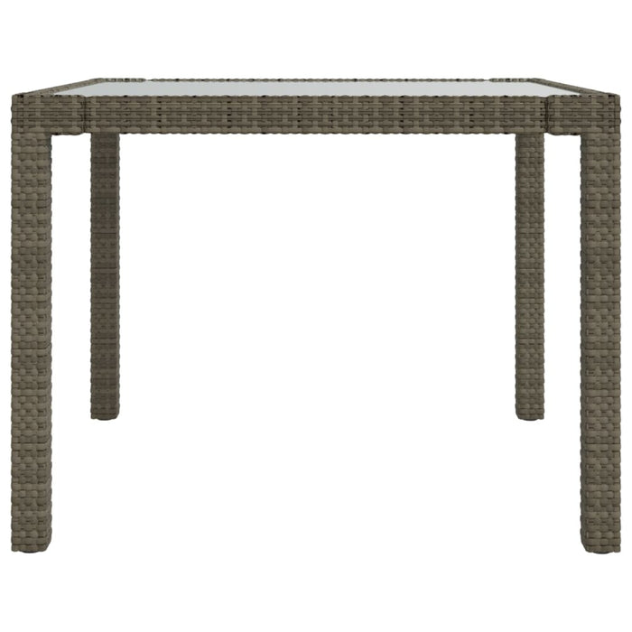 Tavolo Giardino 90x90x75cm Vetro Temperato e Polyrattan Grigio cod mxl 34259