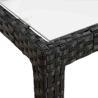 Tavolo Giardino 150x90x75 cm Vetro Temperato e Polyrattan Nero 316705