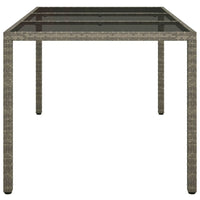 Tavolo Giardino 150x90x75cm Vetro Temperato e Polyrattan Grigio cod mxl 35625