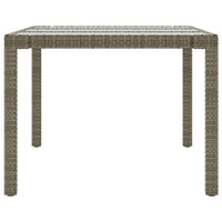 Tavolo Giardino Grigio 190x90x75 cm Vetro Temperato Polyrattan  cod mxl 34096