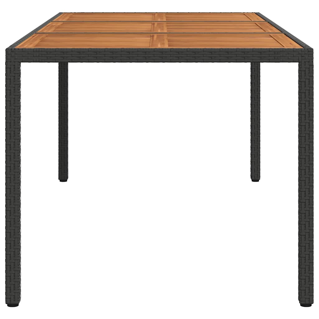 Tavolo da Giardino 190x90x75 cm Polyrattan Legno di Acacia Nero 316722