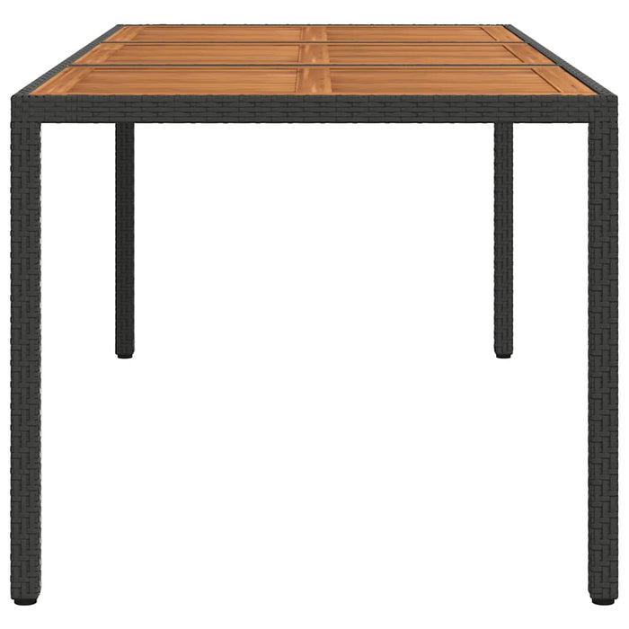 Tavolo da Giardino 190x90x75 cm Polyrattan Legno di Acacia Nero 316722