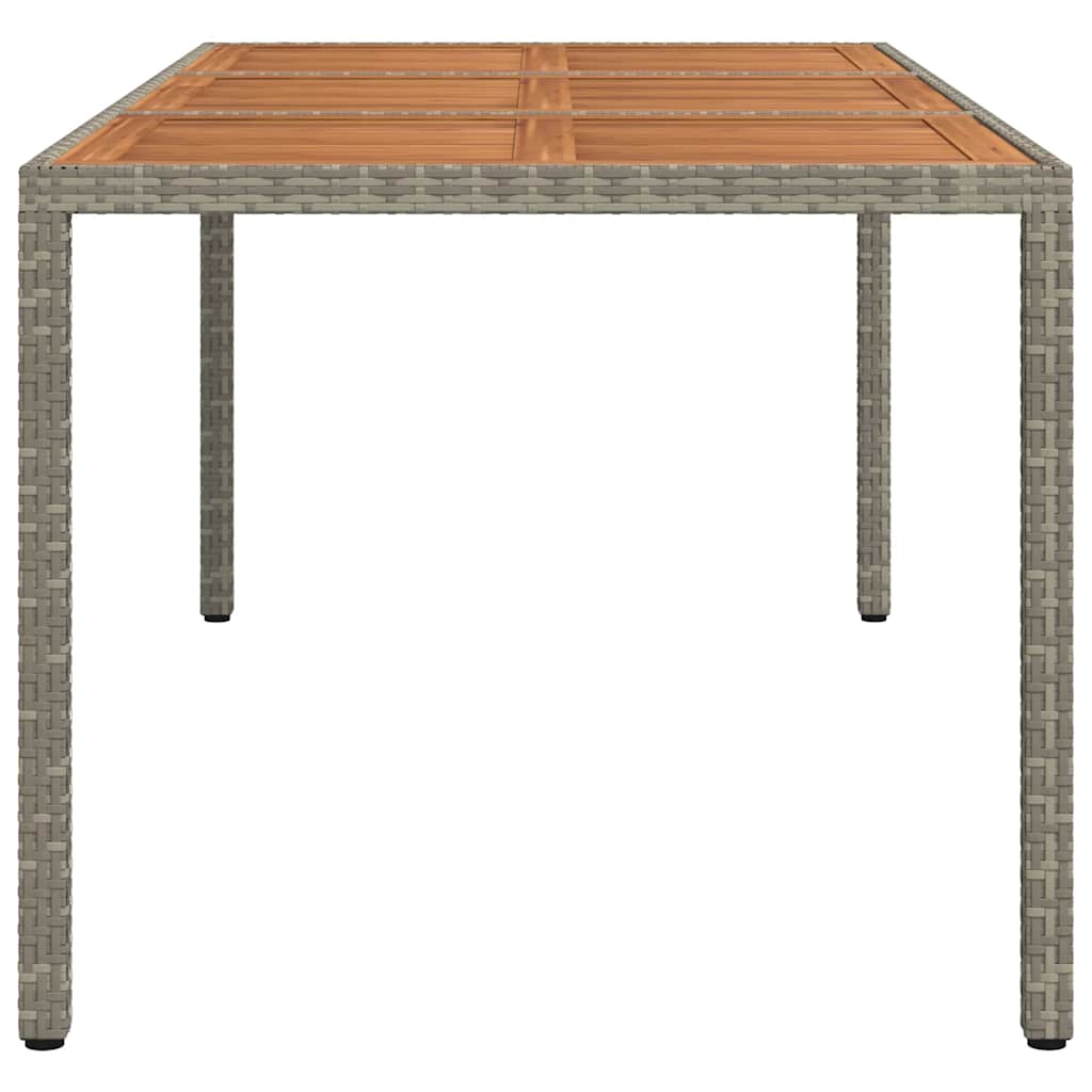 Tavolo Giardino 190x90x75 cm Polyrattan Legno di Acacia Grigio 316723