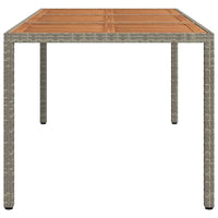 Tavolo Giardino 190x90x75 cm Polyrattan Legno di Acacia Grigio 316723