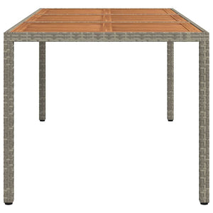 Tavolo Giardino 190x90x75 cm Polyrattan Legno di Acacia Grigio 316723