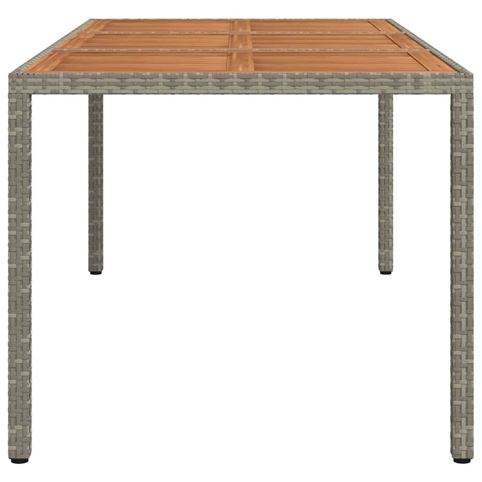 Tavolo Giardino 190x90x75 cm Polyrattan Legno di Acacia Grigio 316723