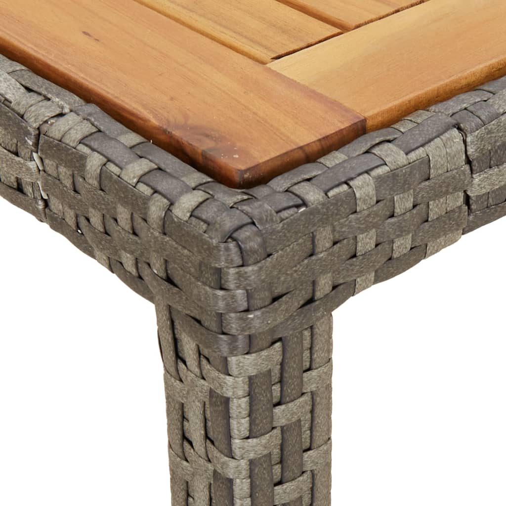 Tavolo Giardino 190x90x75 cm Polyrattan Legno di Acacia Grigio 316723