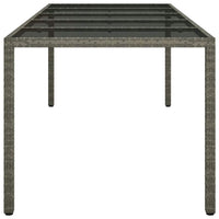 Tavolo Giardino Grigio 250x100x75cm Vetro Temperato Polyrattan  cod mxl 34692